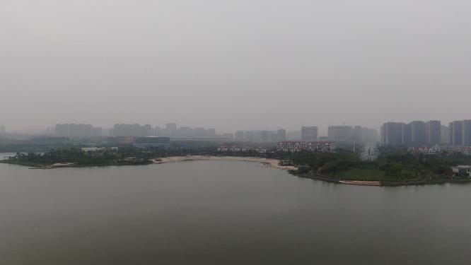 航拍江西南昌九龙湖湿地公园
