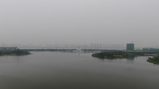 航拍江西南昌赣江风光