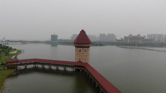 航拍江西南昌九龙湖湿地公园