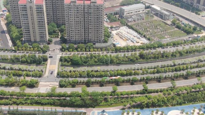 航拍江西南昌赣江江滨公园