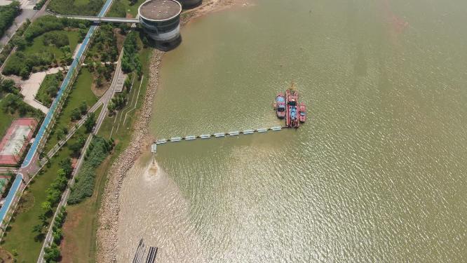 航拍江西南昌九龙湖湿地公园