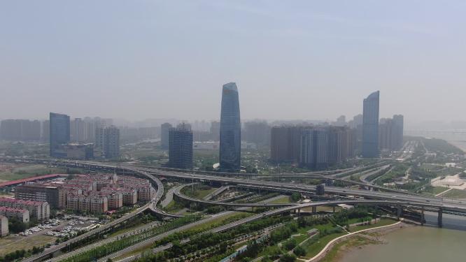 航拍江西南昌朝阳中心 