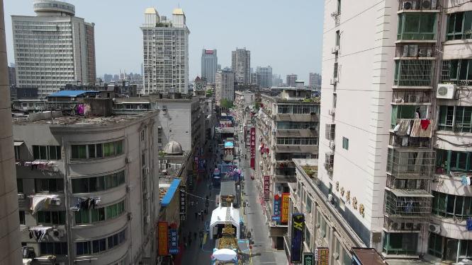 航拍江西南昌胜利路步行街