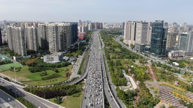 城市航拍河南郑州城市宣传片地标建筑