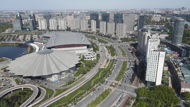 城市航拍河南郑州城市宣传片地标建筑