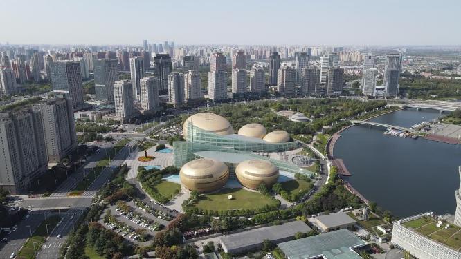 城市航拍河南郑州城市宣传片地标建筑