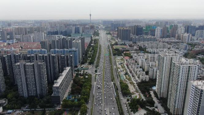 城市航拍河南郑州城市宣传片地标建筑