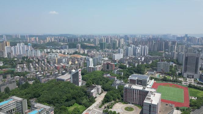 城市航拍湖北宜昌三峡职院