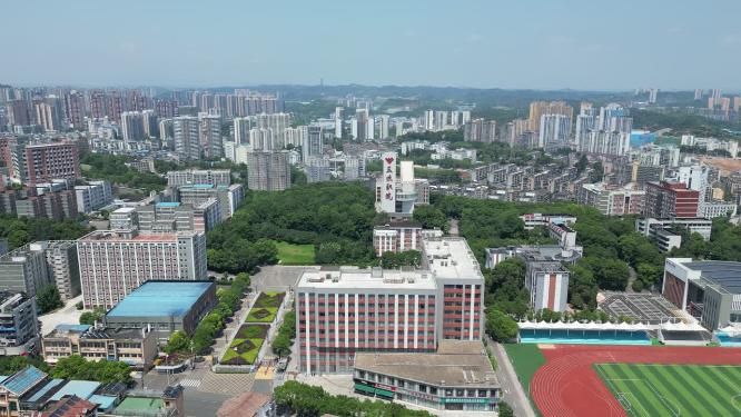 城市航拍湖北宜昌三峡职院