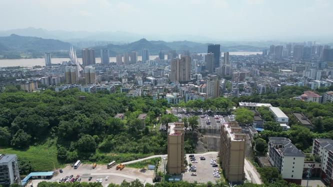 航拍湖北宜昌城市建设宜昌大景