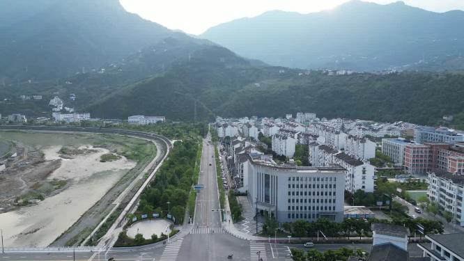 航拍湖北宜昌兴山县建设