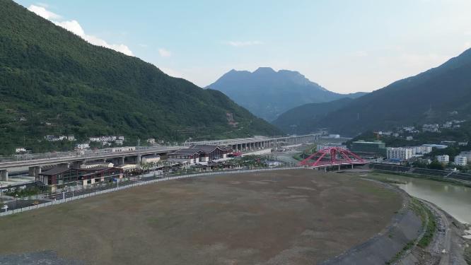 航拍湖北宜昌兴山县建设