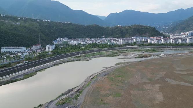 航拍湖北宜昌兴山县建设