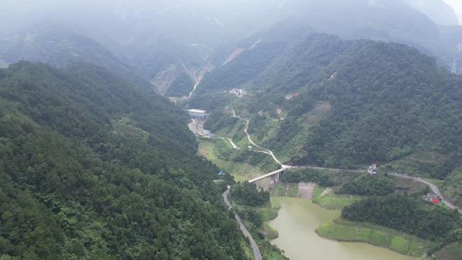 航拍湖北宜昌兴山县高山自然风光