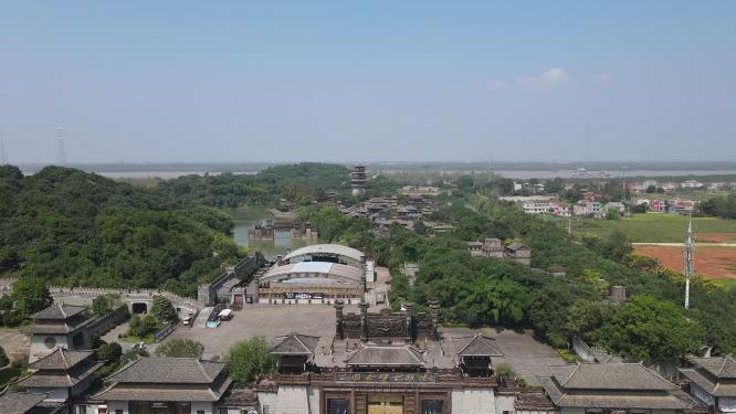 湖北赤壁古战场5A景区航拍