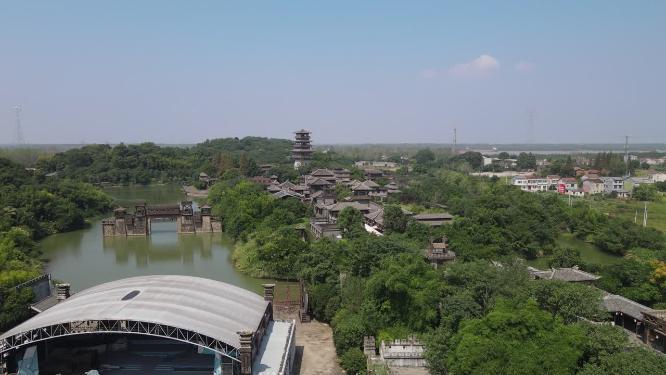 湖北赤壁古战场5A景区航拍