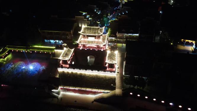 湖南吉首乾州古城4A景区夜景灯光航拍