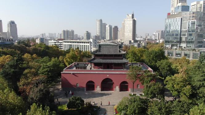 航拍江苏南京鼓楼
