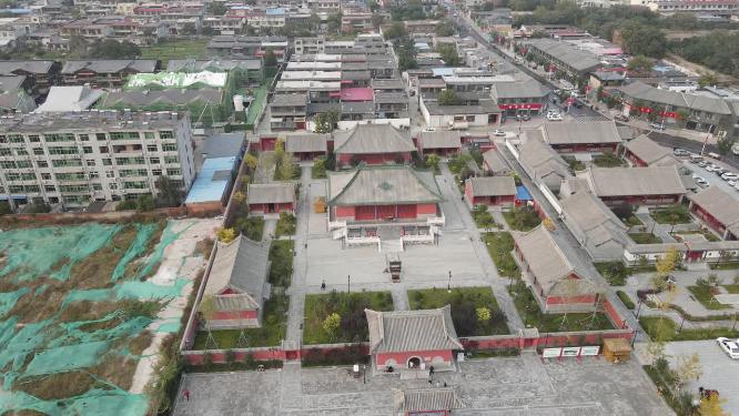 航拍河北石家庄正定古城文庙 
