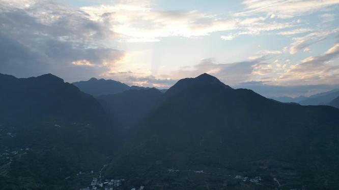 航拍湖北宜昌兴山县高山自然风光