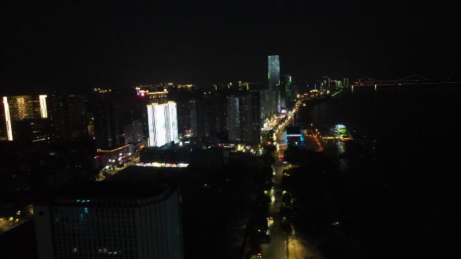航拍湖北宜昌城市建设宜昌夜景灯光