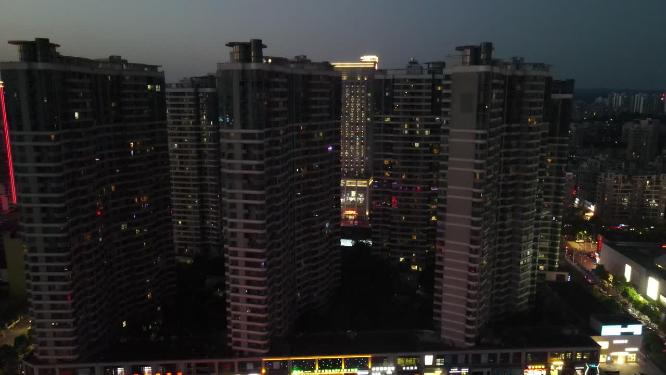 航拍湖北宜昌城市建设宜昌夜景灯光