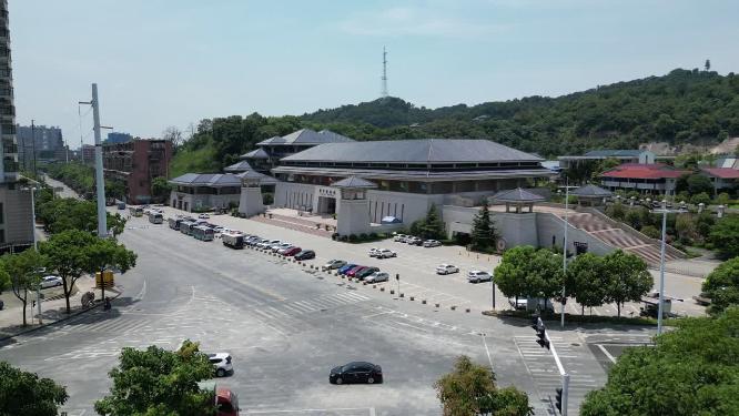 航拍湖北鄂州市博物馆