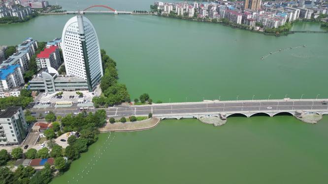 航拍湖北鄂州凤凰路