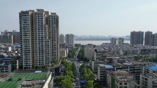 航拍湖北鄂州城市风光鄂州宣传片