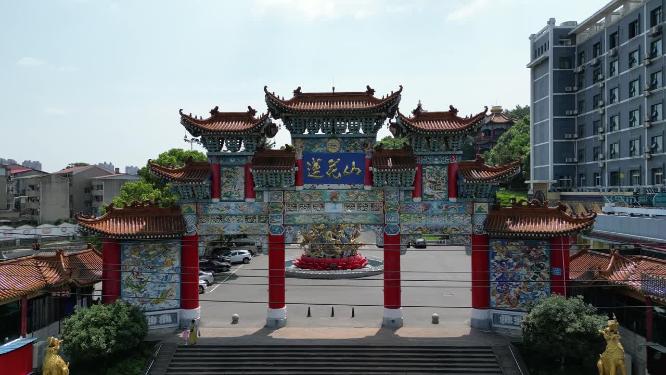 航拍湖北鄂州莲花山