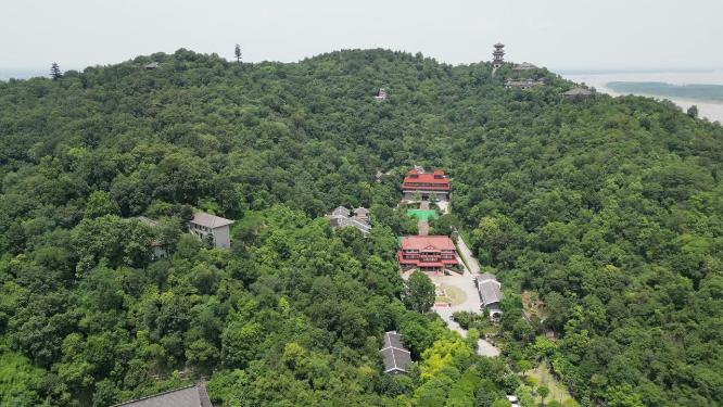 航拍湖北鄂州西山风景区4A景区