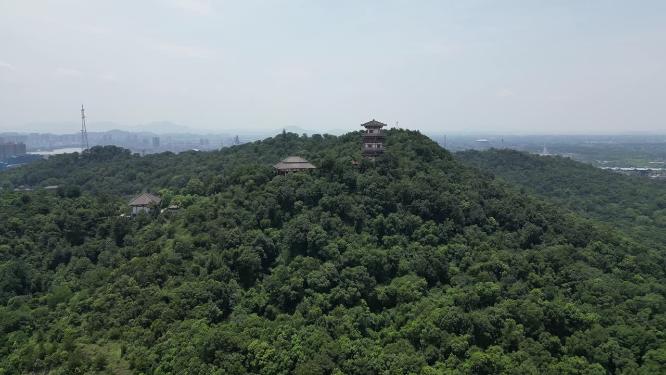 航拍湖北鄂州西山风景区4A景区