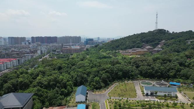 航拍湖北鄂州西山风景区4A景区