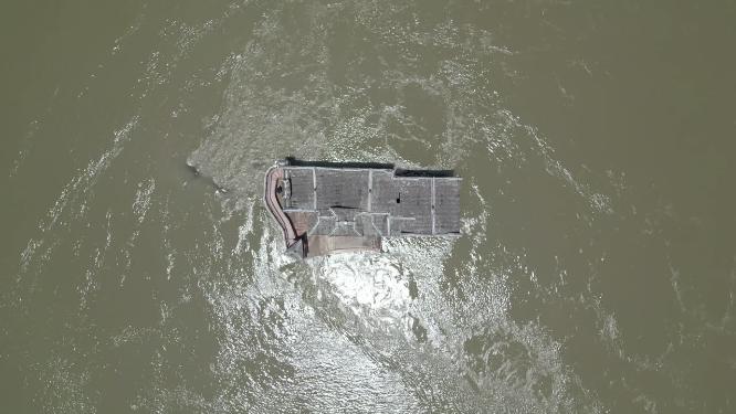航拍湖北鄂州观音阁