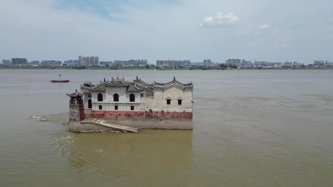 航拍湖北鄂州观音阁