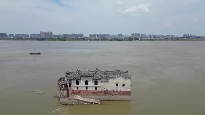 航拍湖北鄂州观音阁