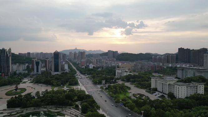 航拍湖北黄石城市建设黄石大景