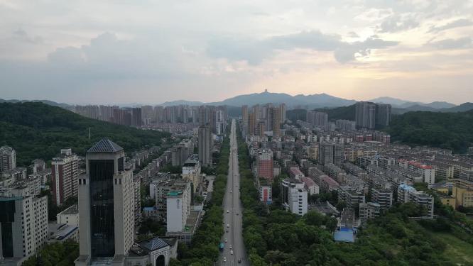 航拍湖北黄石城市建设黄石大景