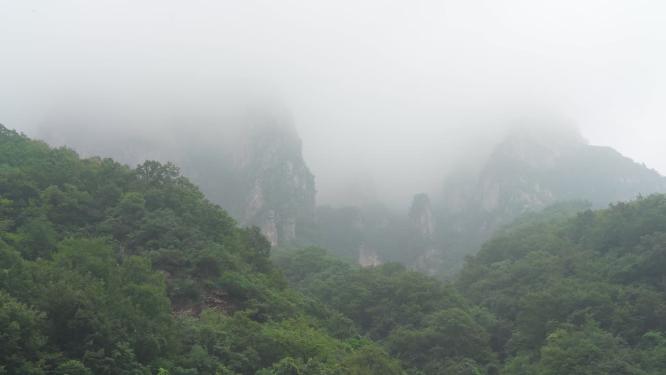 雨雾中山间风景实拍