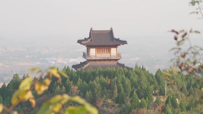 晴天古典建筑外立面隼牟结构特写