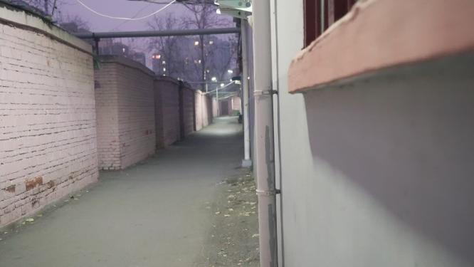 老旧小区街道夜景实拍