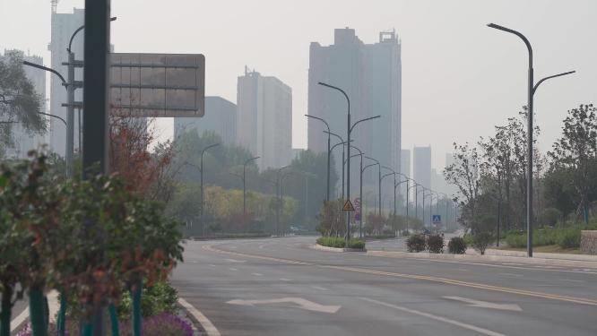 城市河流两岸4k风景视频