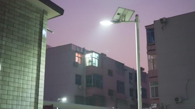 老旧小区街道夜景实拍