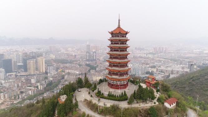 文山州文笔塔航拍