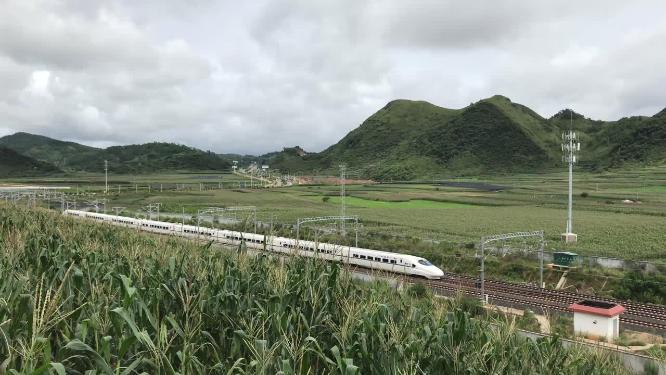 和谐号动车行驶中