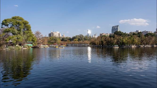 昆明翠湖公园游船延时
