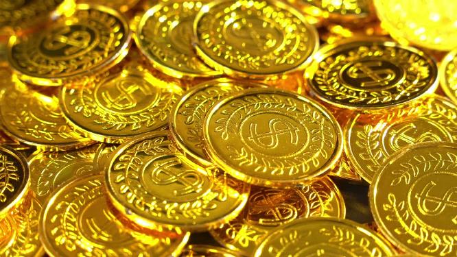 金光闪闪的金币光影