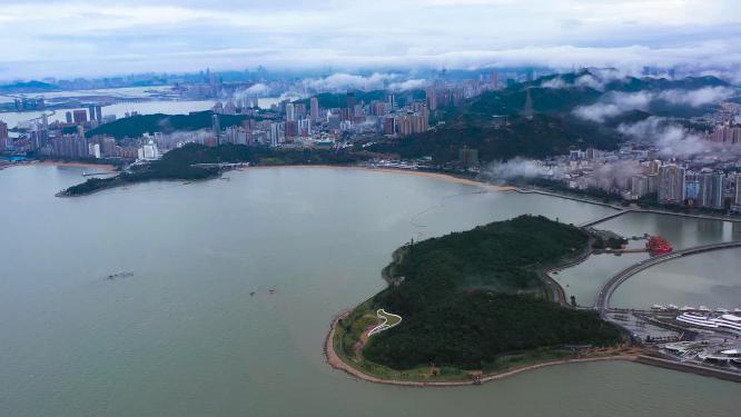 珠海城市沿海航拍