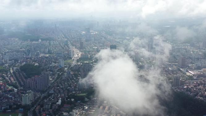 珠海城市上空航拍