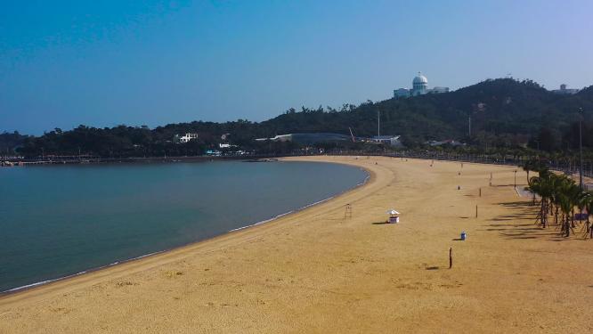 航拍珠海香炉湾沙滩